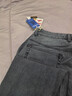 柒牌水洗牛仔褲男春季時(shí)尚潮流字母繡花休閑百搭直筒長(cháng)褲 灰藍 32 (170) 80A（2.46尺） 曬單實(shí)拍圖