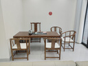 贛榮實(shí)木原木大板茶桌椅組合一桌五椅新中式簡(jiǎn)約茶幾辦公室家用泡茶臺 抽屜款石盤(pán)大板1豪華椅4圍椅 1.8米新中式四抽屜款 曬單實(shí)拍圖