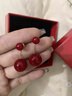 伊燦酒紅色流蘇仿珍珠耳釘女顯臉新年耳環(huán)耳墜2025年新款爆款復古耳飾 流蘇紅色珍珠耳釘 曬單實(shí)拍圖