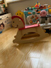 Hape搖搖馬兒童木馬玩具木制大木馬帶圍欄嬰幼兒男女寶寶玩具 新款搖搖木馬 10M-3Y 曬單實(shí)拍圖