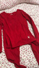 紅豆（Hodo）情侶紅色本命馬年純棉秋衣秋褲A類(lèi)男女結婚騏驥紅保暖內衣套裝 女士中國紅 馬年限定 L (165) 女士 曬單實(shí)拍圖