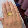 GinzaRim黃金戒指百福9999足金戒指大氣男戒指環(huán)結婚老板戒活口送爸爸禮物 足金999.9約3.7-3.8g 曬單實(shí)拍圖