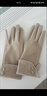 法派德絨手套女士春秋戶(hù)外騎行開(kāi)車(chē)韓版可愛(ài)加絨冬季保暖手套 米色 曬單實(shí)拍圖