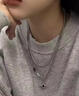 戚小米星芒雙層疊戴男士項鏈男潮鎖骨鏈小眾高級感吊墜時(shí)尚飾品生日禮物 曬單實(shí)拍圖