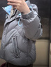 鴨鴨（YAYA）鞠婧祎同款羽絨服女短款2025秋冬新款韓版時(shí)尚加厚保暖顯瘦外套XH 灰色 L （165） 曬單實(shí)拍圖