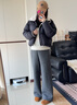 塔馳密司（touchmiss）品牌2026新款孕婦冬裝套裝秋冬褲加絨保暖毛衣 星空深灰褲【磨毛】 選M-XL碼 M 曬單實(shí)拍圖