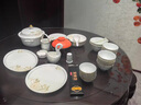 漢茗中式風(fēng)景德鎮骨瓷碗盤(pán)餐具整套家用高級感陶瓷碗碟筷套裝喬遷禮物 升級款60件套丨配高檔錦盒 曬單實(shí)拍圖