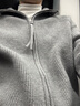 三彩【抗起球】2026春季新款翻領(lǐng)插肩袖開(kāi)衫針織衫休閑簡(jiǎn)約M 巖灰 M 160/84A 曬單實(shí)拍圖