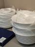 富玉景德鎮餐具套裝純白高溫陶瓷新款簡(jiǎn)約家用釉下彩玲瓏瓷碗盤(pán)飯碗 純白玲瓏星耀 58頭 曬單實(shí)拍圖