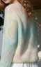 三彩2026春季新款寬松V領(lǐng)落肩袖針織衫套頭毛衫段染漸變M 脆芽綠 S 155/80A 曬單實(shí)拍圖