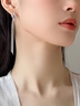 紀詩(shī)哲（GIEVSZHE）輕奢長(cháng)款流蘇耳環(huán)女氣質(zhì)時(shí)尚耳環(huán)耳釘耳飾情人節生日禮物送女友 白金色百搭流蘇耳飾【精品禮盒】 曬單實(shí)拍圖