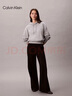 Calvin KleinJeans春秋女士美式運動(dòng)風(fēng)休閑通勤ck老花刺繡寬松連帽短款衛衣 曬單實(shí)拍圖