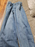 茵曼（INMAN）牛仔褲女裝純棉寬松闊腿休閑通勤水洗顯瘦長(cháng)褲 牛仔藍 28 曬單實(shí)拍圖