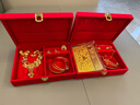 夢(mèng)橋結婚首飾盒五金聘禮三金提親訂婚彩禮套裝黃金珠寶收納盒紅色禮盒 曬單實(shí)拍圖