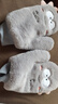 雪茜曼手套女秋冬季保暖可愛(ài)搞怪表情情侶加絨加厚掛脖連指毛絨防寒手套 曬單實(shí)拍圖