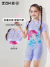 洲克（ZOKE）兒童泳衣女童訓練專(zhuān)業(yè)連體平角競速125504434-2 夢(mèng)幻紫美人魚(yú)12 曬單實(shí)拍圖