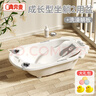 奔麥 嬰兒洗澡盆兒童浴盆新生兒洗澡神器寶寶坐浴盆可坐可躺非折疊 【躺板+盆】白+禮包 曬單實(shí)拍圖