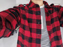 優(yōu)衣庫男女裝法蘭絨格子襯衫長(cháng)袖襯衣薄外套470187 470187/15珊瑚紅色 XL 曬單實(shí)拍圖