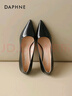 達芙妮紅底黑色高跟鞋女2025新款純欲不累腳尖頭細跟氣質(zhì)高跟鞋女單鞋 曬單實(shí)拍圖