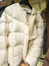 香影超好看藍色羽絨服女2025冬季新款針織圍巾90白鴨絨寬松短外套 米白 S 155/80A/85-95斤 曬單實(shí)拍圖