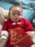 舒貝怡嬰兒衣服新生兒連體衣拜年服寶寶夾棉周歲過(guò)年喜慶紅色哈衣爬服73 曬單實(shí)拍圖