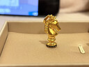 六福珠寶新年禮物 黃金吊墜黑馬生肖足金電黑硬金不含項鏈 總重約1.54克 曬單實(shí)拍圖