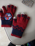 迪士尼兒童手套冬季加絨保暖男童蜘蛛俠半指翻蓋男孩寶寶小孩冬 曬單實(shí)拍圖