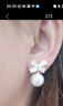 Qlady蝴蝶結獨特耳環(huán)耳釘女2026新年氣質(zhì)高級感輕奢耳墜女仿珍珠耳飾 曬單實(shí)拍圖
