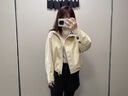 致知ZHIZHI 傳華枝 挺闊松弛酷感小荔枝紋PU夾克短外套26春季新品 云米白 S 曬單實(shí)拍圖