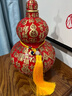 銅之父【百福葫蘆】黃銅葫蘆擺件家居裝飾品玄關(guān)客廳擺設喬遷禮品 中號百福葫蘆（紅） 曬單實(shí)拍圖