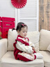 班喜迪嬰兒衣服春裝嬰幼兒連體衣新中式寶寶周歲禮服滿(mǎn)月百天哈衣外出服 紅色 90cm 曬單實(shí)拍圖