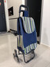 美納美買(mǎi)菜車(chē)拉桿車(chē)購物車(chē)老人拖車(chē)家用車(chē)超市行李爬樓便攜可折疊手拉車(chē) 藏青條紋-爬樓水晶輪耐用牛津袋 曬單實(shí)拍圖