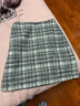 S.DEER圣迪奧冬季通勤女裝英倫復古格紋設計撞色通勤A(yíng)字短裙S20481304 中灰/77 S/160 曬單實(shí)拍圖