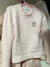 Teenie Weenie小熊女裝冬季綿羊毛簡(jiǎn)約大方圓領(lǐng)刺繡套頭毛衣針織衫 粉色 S 曬單實(shí)拍圖