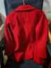 皮爾卡丹2025年秋冬新款純色毛呢斗篷外套女小個(gè)子新中式復古盤(pán)扣呢子大衣 紅色 M 100斤內 曬單實(shí)拍圖