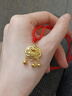 中國黃金（CHINA GOLD）黃金福字平安鎖吊墜足金鈴鐺長(cháng)命鎖包金鎖掛墜送女友老婆新年禮物 足金鎖包吊墜約0.7g【紅繩】 曬單實(shí)拍圖