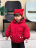 硯臺家童裝男童紅色棉服外套冬裝年服女寶寶棉衣棉襖兒童新年過(guò)年衣服 紅色 100 曬單實(shí)拍圖