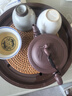 月壺茗清 宜興紫砂壺純手工貼花茶壺原礦老紫泥大容量家用茶具 節節高升 曬單實(shí)拍圖