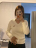 京多夢(mèng)韓系復古刺繡V領(lǐng)麻花針織衫女2026新款打底內搭修身毛衣長(cháng)袖上衣 杏色 均碼 （115斤以?xún)龋?曬單實(shí)拍圖