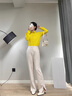 NAOTIEA意大利小帆船翻領(lǐng)長(cháng)袖POLO開(kāi)衫女2025秋冬新款品牌打底內搭上衣 芒果黃 M （建議85-100斤） 曬單實(shí)拍圖