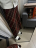 香影新年戰袍紅色復古格子半身裙女2026春裝新款中長(cháng)仿毛呢a字裙 套裝 上衣+半身裙 S 曬單實(shí)拍圖