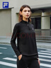 FILA 斐樂(lè )官方女子針織長(cháng)袖衫2025冬季新款健身運動(dòng)加絨半拉鏈長(cháng)T 深黑-BK L 170/88A/L 曬單實(shí)拍圖