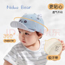 明月歸寶寶帽子春夏薄款男女?huà)胗變嚎蓯?ài)超萌遮陽(yáng)漁夫帽夏季遮陽(yáng)防曬盆帽 漁夫帽黃色小熊/適合5-24個(gè)月 頭圍44-48cm 曬單實(shí)拍圖