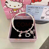足銀999.9手鐲helloKitty實(shí)心推拉繁花似錦七夕情人節禮物 KT貓繁花似錦足銀手鐲+貓咪禮盒 曬單實(shí)拍圖