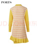 PORTS寶姿秋冬新款女裝連衣裙SM9K201NXX002 活力黃混色 L 曬單實(shí)拍圖
