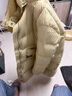 香影鵝黃色連帽羽絨服女2025冬季新款90白鴨絨云朵泡芙中長(cháng)款外套 淡黃 M 160/84A/95-110斤 曬單實(shí)拍圖