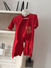 貝瑞加（Babyprints）新生兒連體衣紅色滿(mǎn)月服剛出生寶寶喜慶純棉衣服中國風(fēng) 喜樂(lè )59 曬單實(shí)拍圖