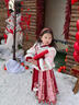 貝優(yōu)可古月家漢服女童2026冬款兒童新中式仙氣明制馬面裙套裝紅色拜年服 紅色套裝 140 曬單實(shí)拍圖
