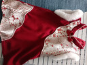 G.duck小黃鴨女童1-5歲漢服連衣裙套裝秋冬新款寶寶周歲禮服拜年服中國 紅色 100 cm 曬單實(shí)拍圖