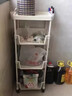 梵儷琳廚房果蔬置物架多功能菜籃子多層落地可移動(dòng)放菜收納推車(chē)零食架子 【特厚】4層/米色/平頂款 曬單實(shí)拍圖